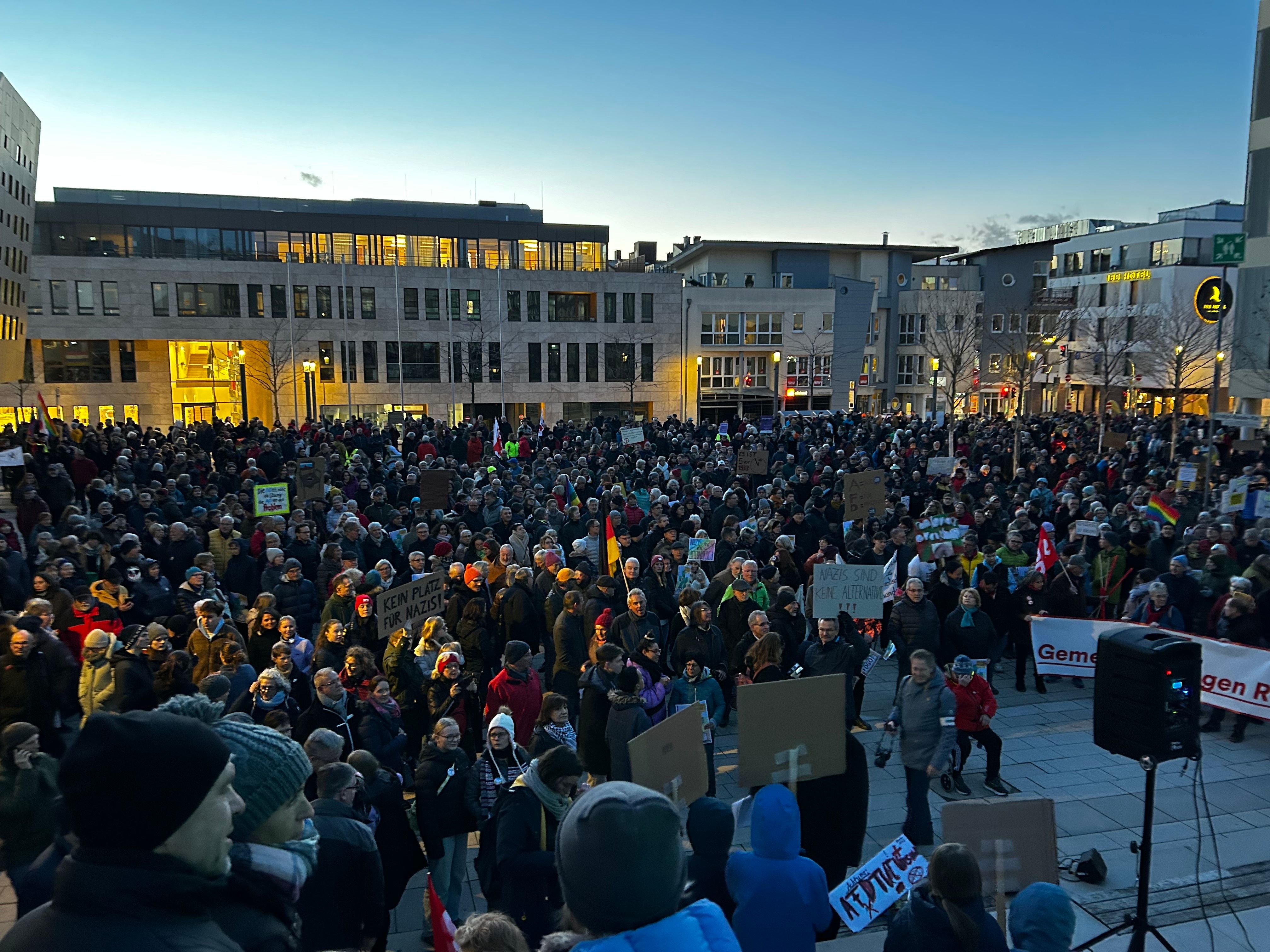 Demonstration gegen Rechts am 26.01.2024 in Ingelheim, Rheinland-Pfalz