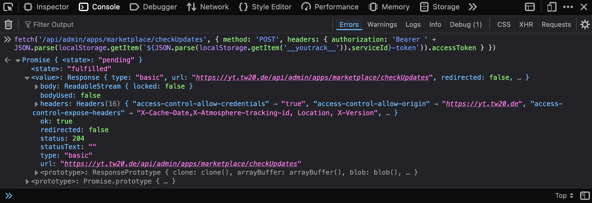 Screenshot: Option A