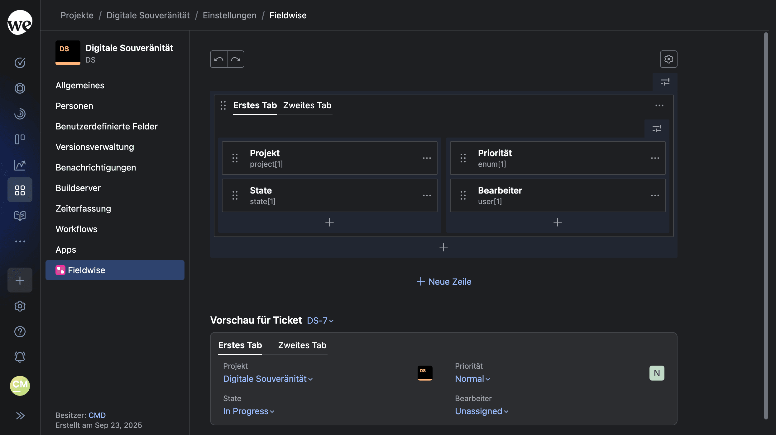 Fieldwise Editor mit Live-Vorschau