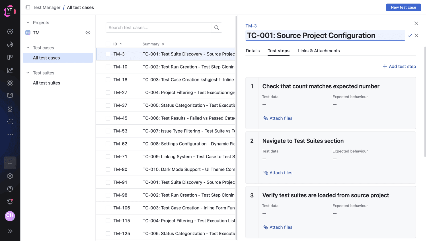 YouTrack Test Manager App Screenshot